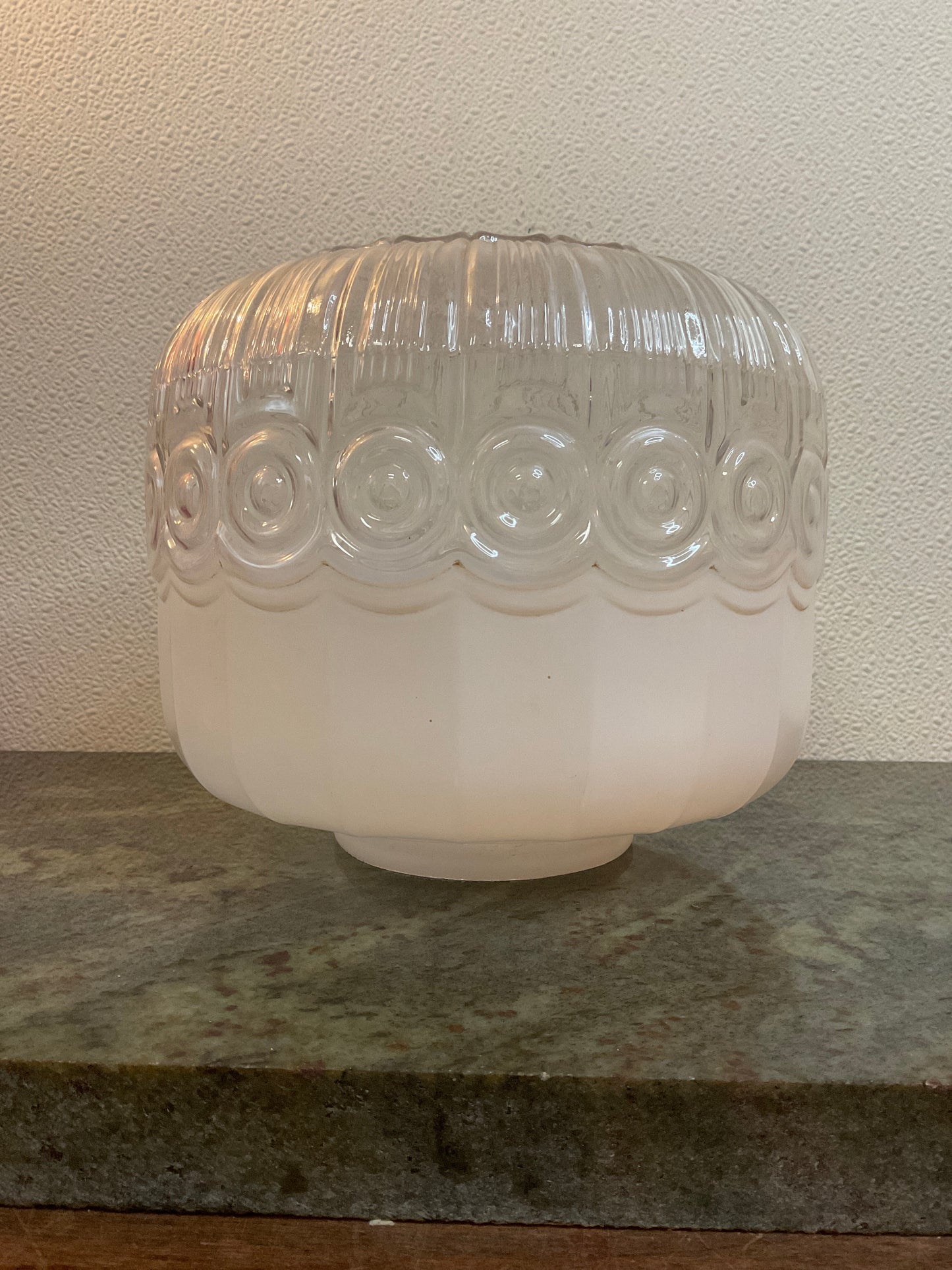 Art Deco Frosted/Clear Glass Lamp Shade