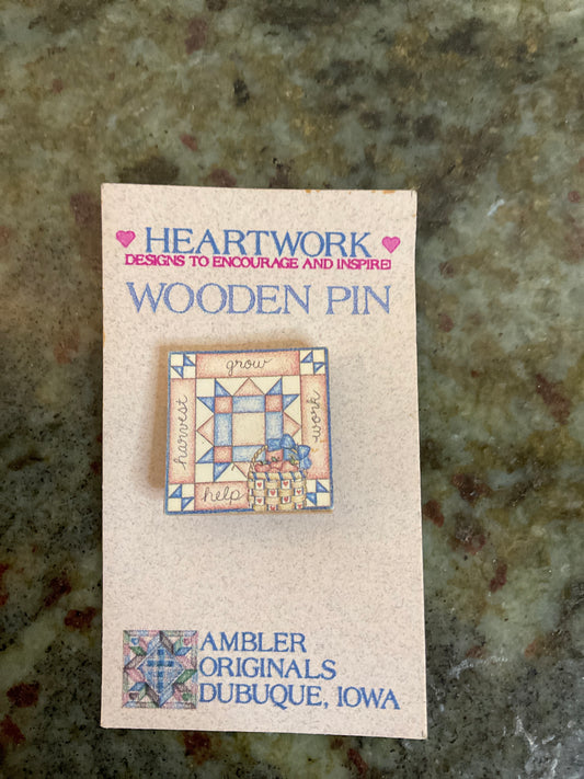 Heartwork Wooden Pin