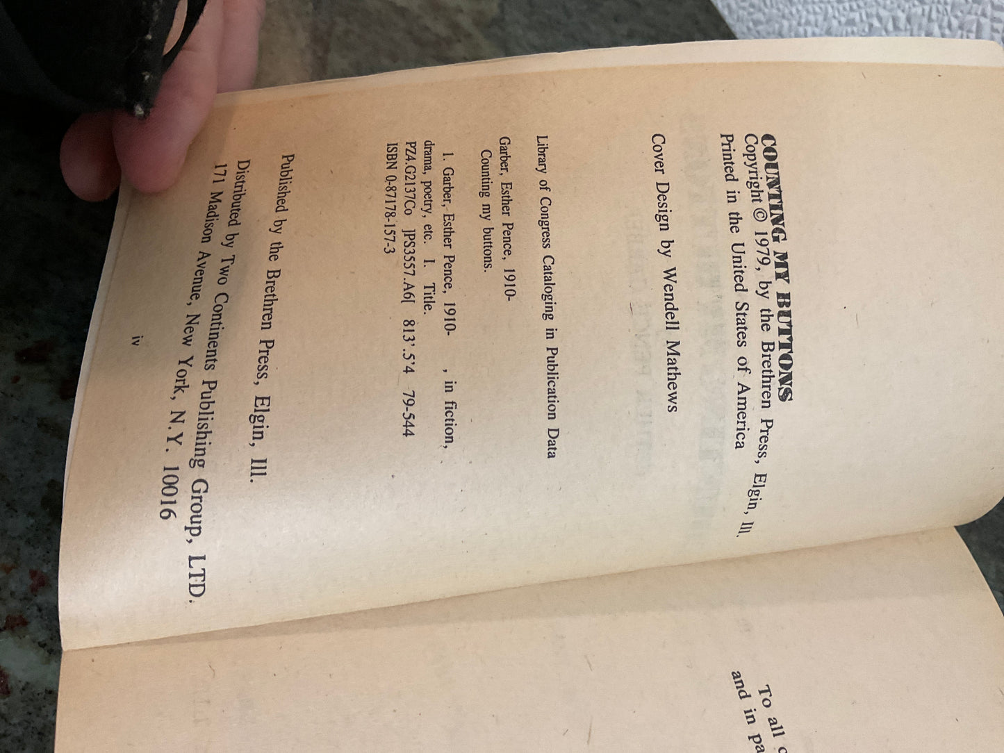 Book Counting My Buttons 1979