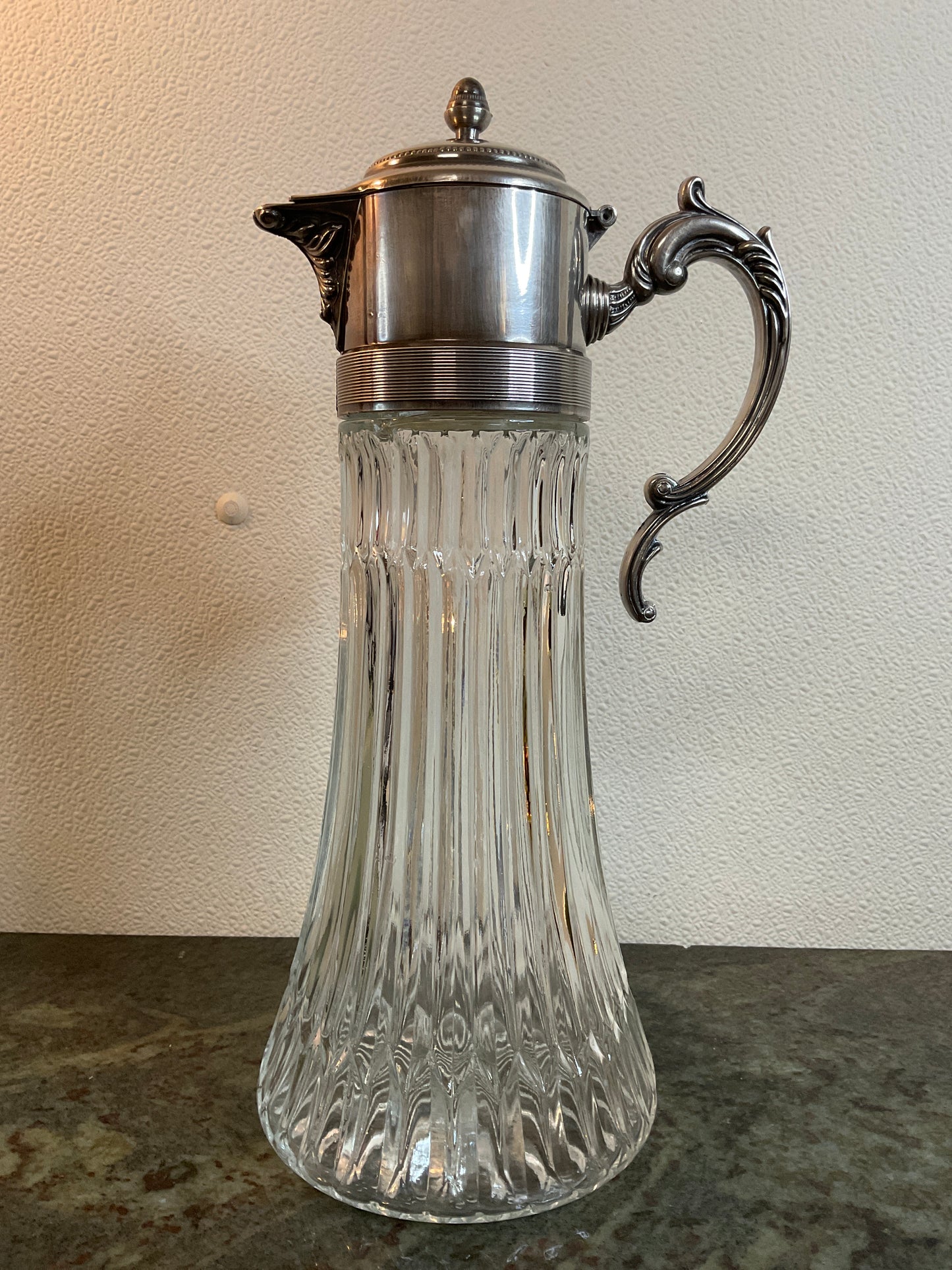 Vintage Glass/SilvPlate Decanter