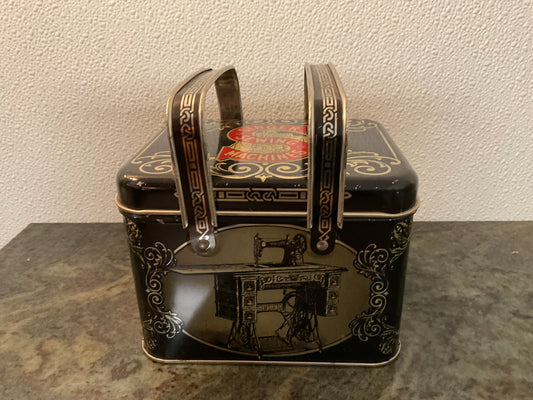 Vintage Reproduction Singer Sewing Machine Tin with Handles