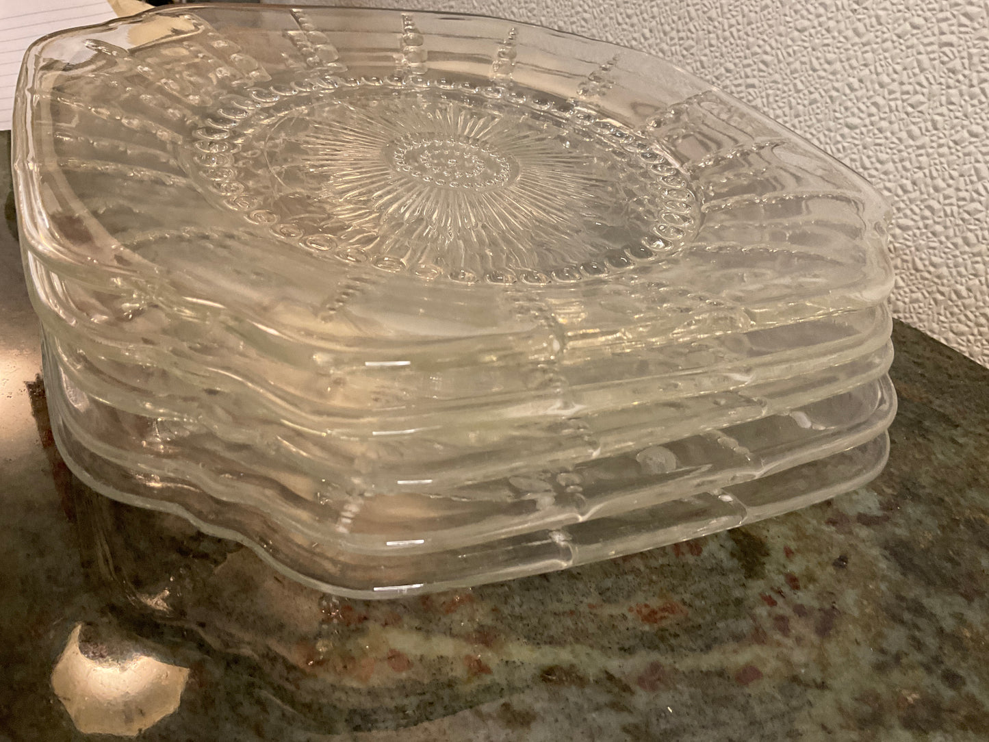 Set of 5 Federal Columbia Depression Glass Luncheon Plates