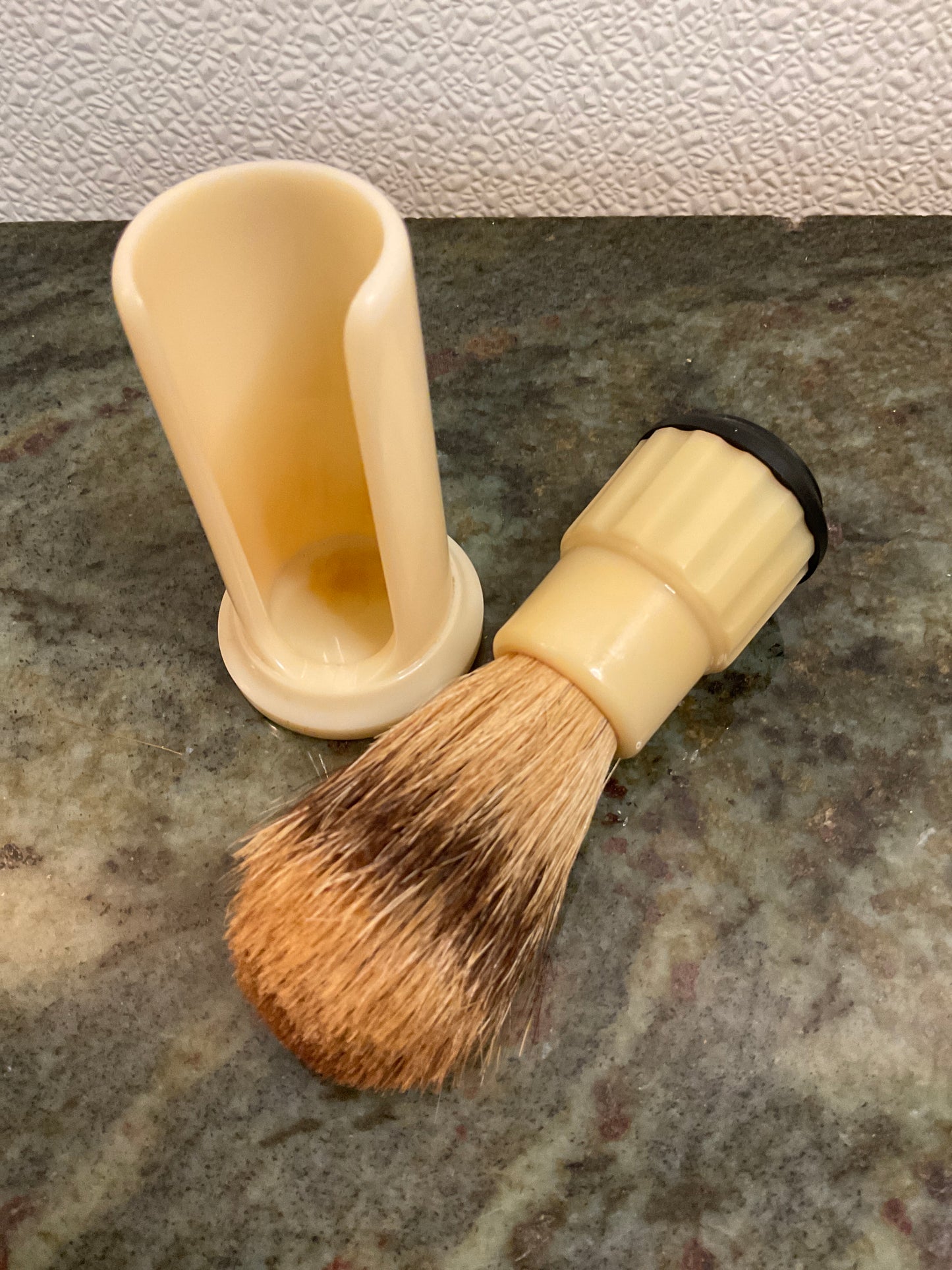 Vintage Stanhome Shaving Brush w/Stand Holder by Badger & Bristle Stanley Home