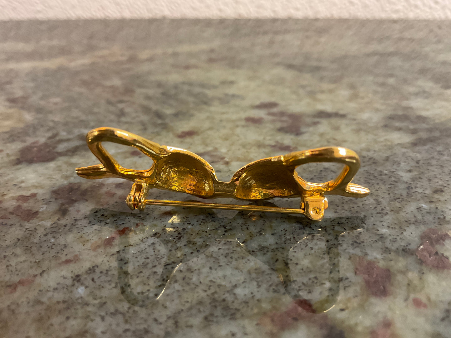 Avon Goldtone Bra-Shaped Novelty Brooch