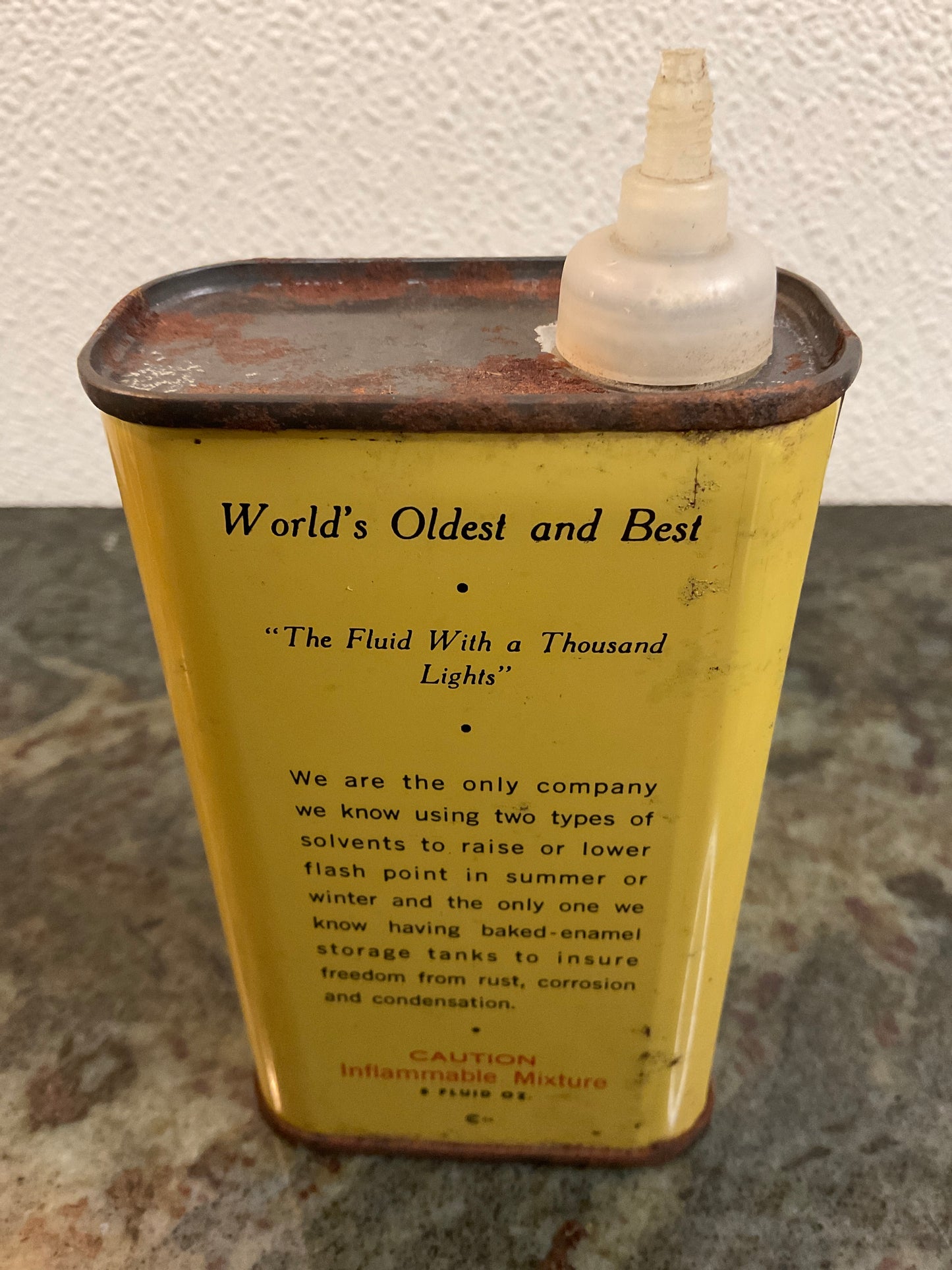 Vtg Red Devil’s Lighter Fluid Tin