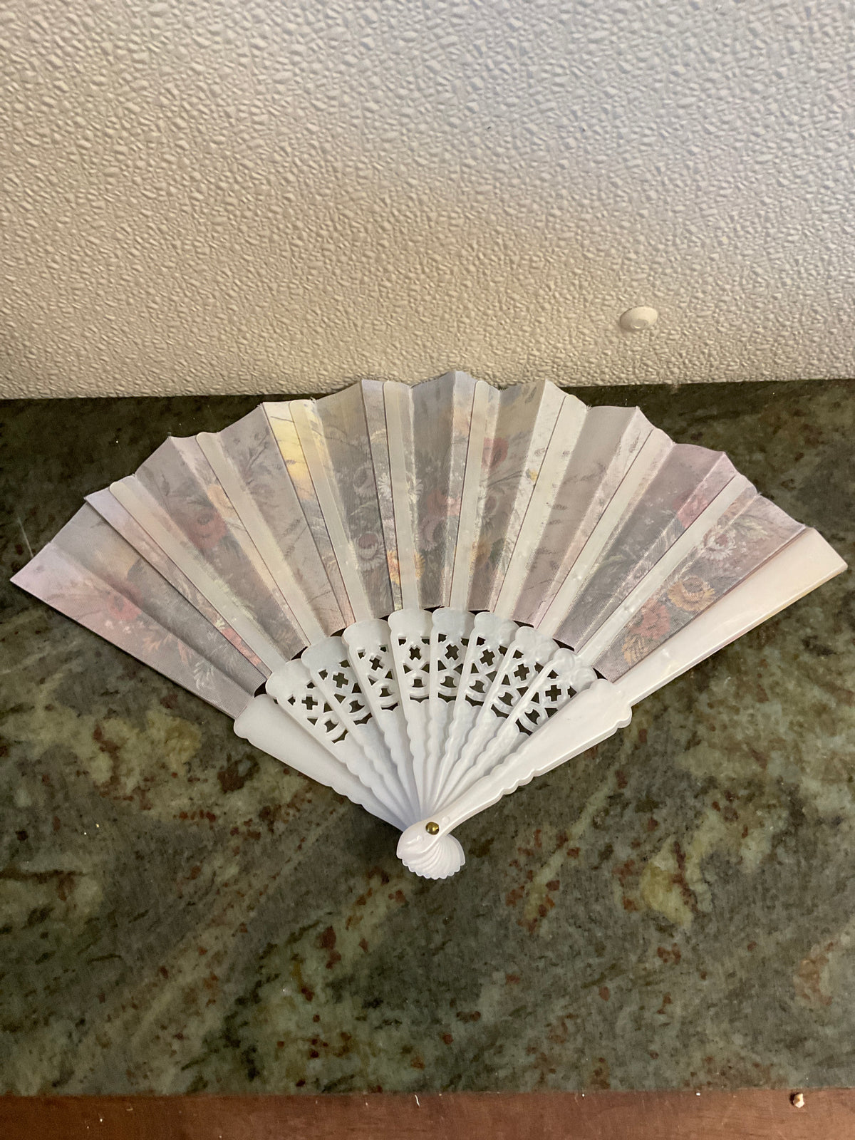 Vintage Spanish Floral Folding Hand Fan