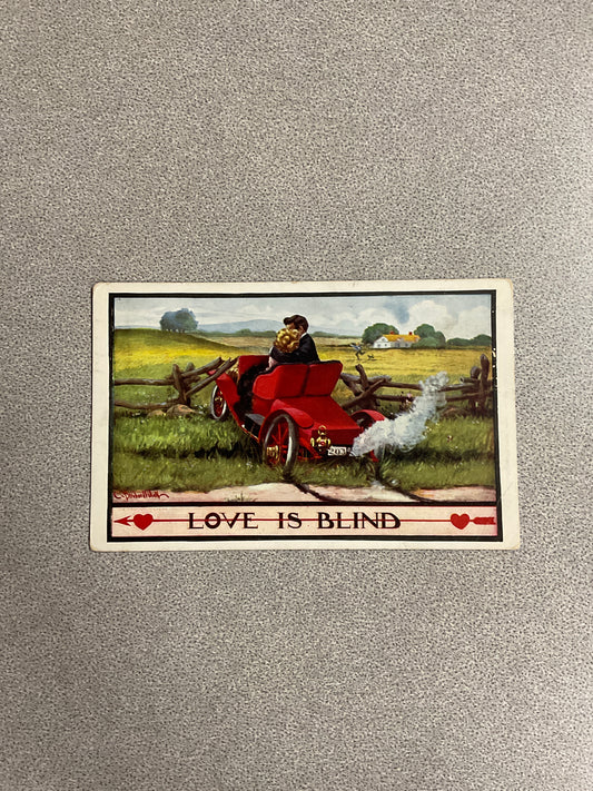 Vintage Postcard “Love Is Blind”