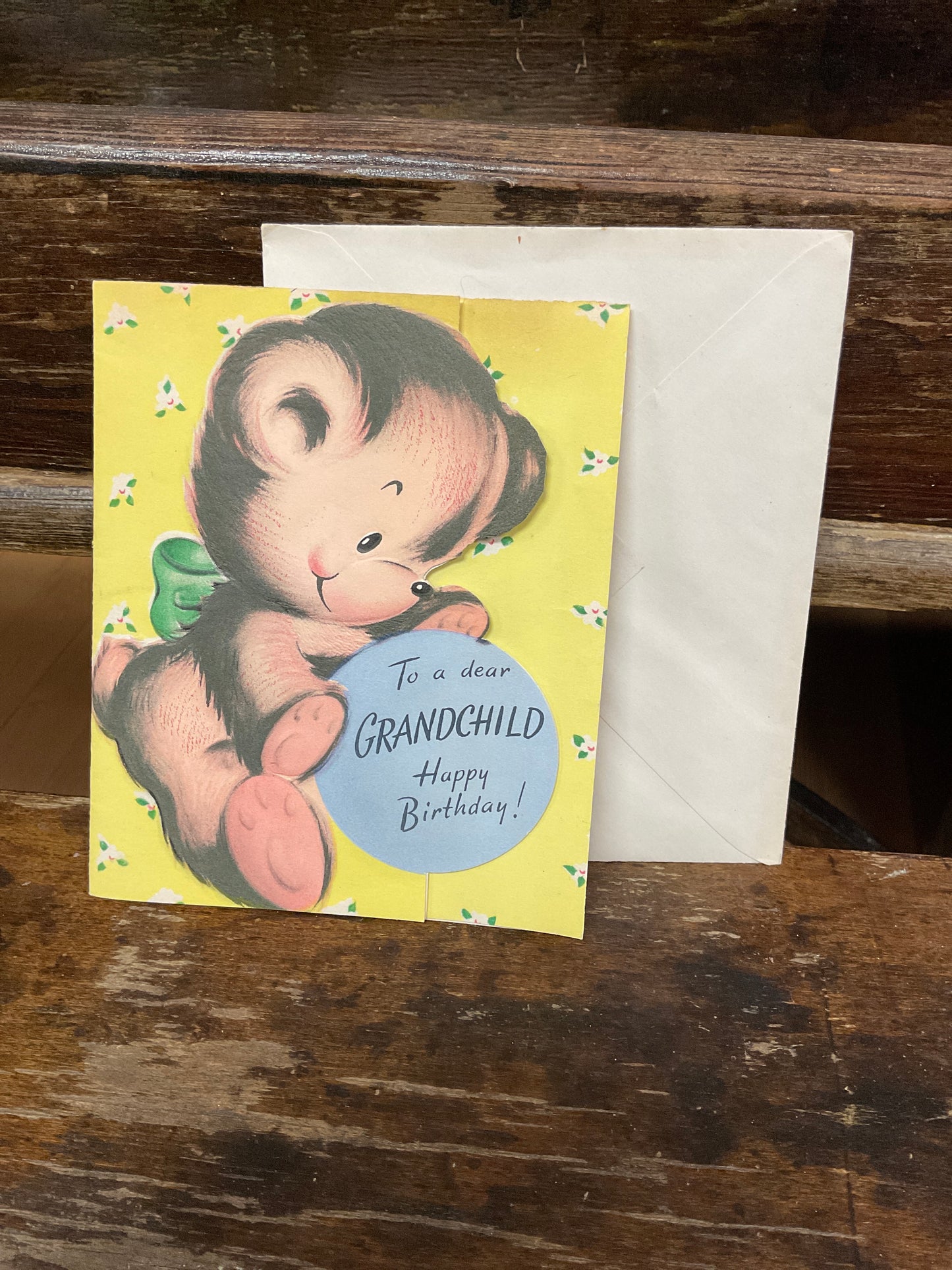 Antique Grandchild Birthday Card