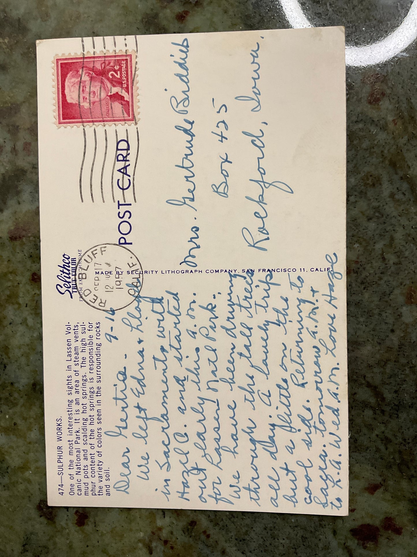 Vintage 1957 Post Card