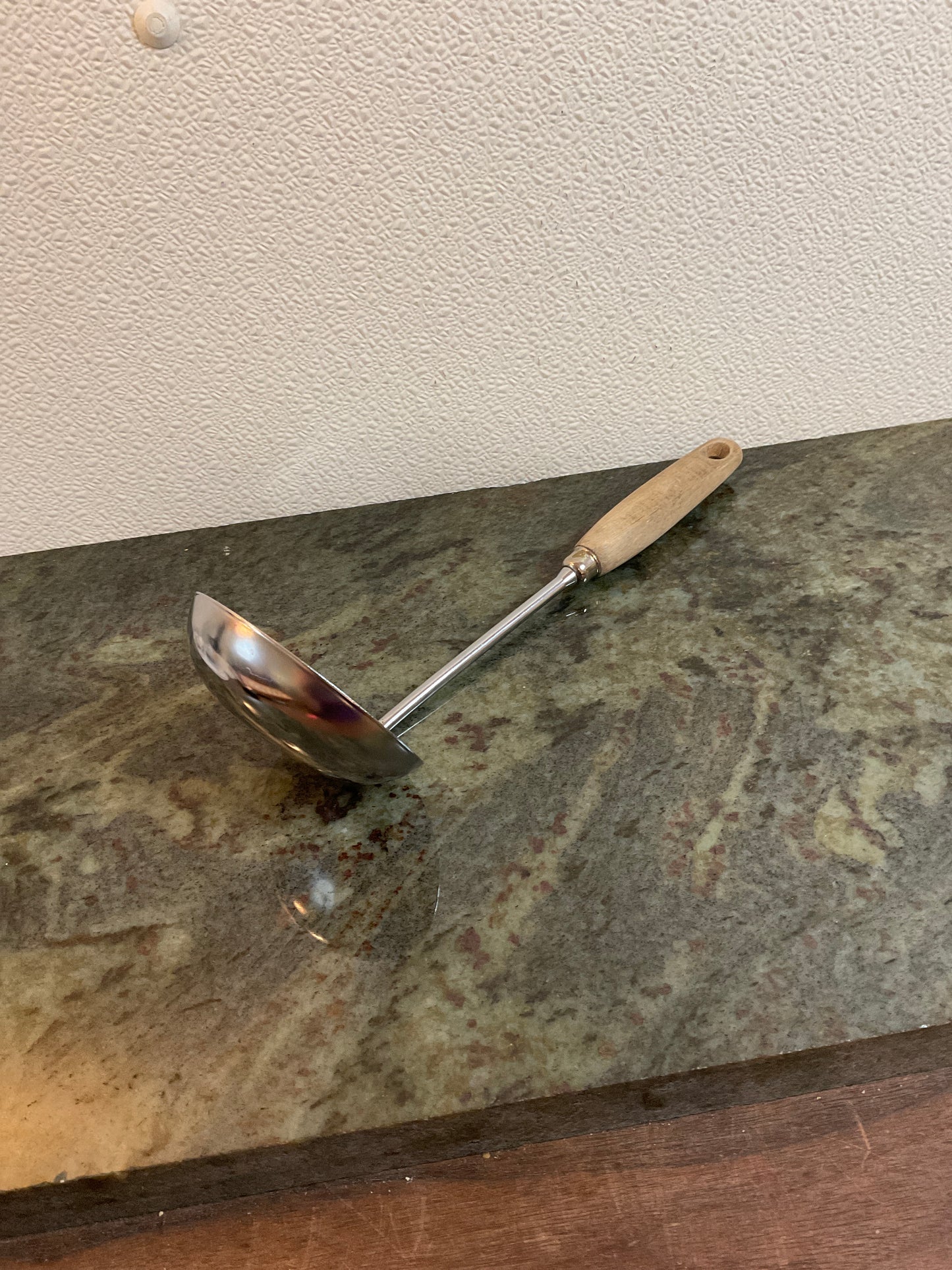 Vintage Metal Ladle With Wood Handle
