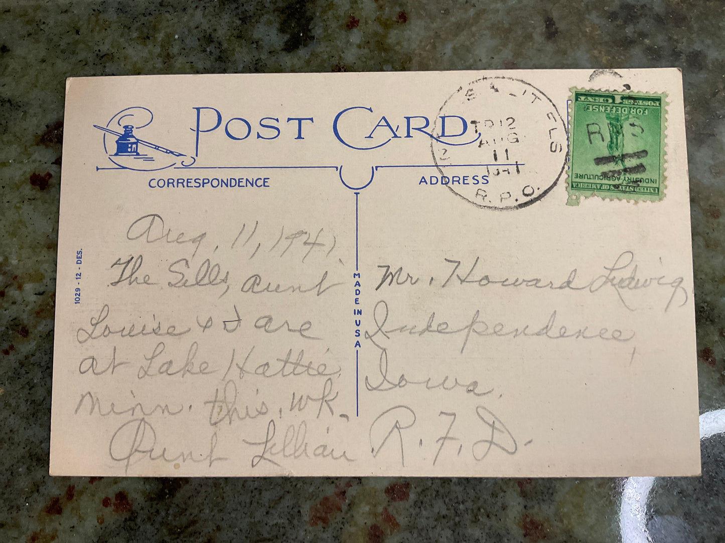 Backus Minnesota Post Card 1941