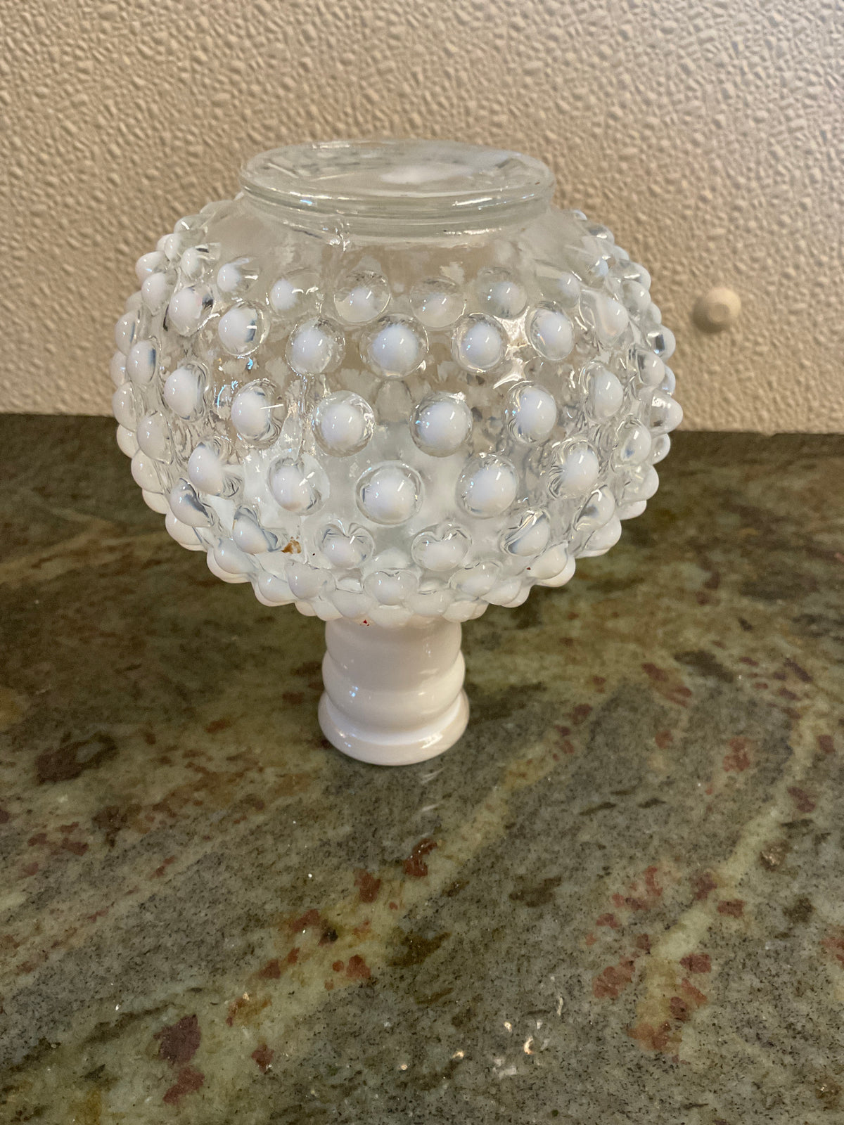 Fenton White Opalescent Hobnail Perfume Bottle