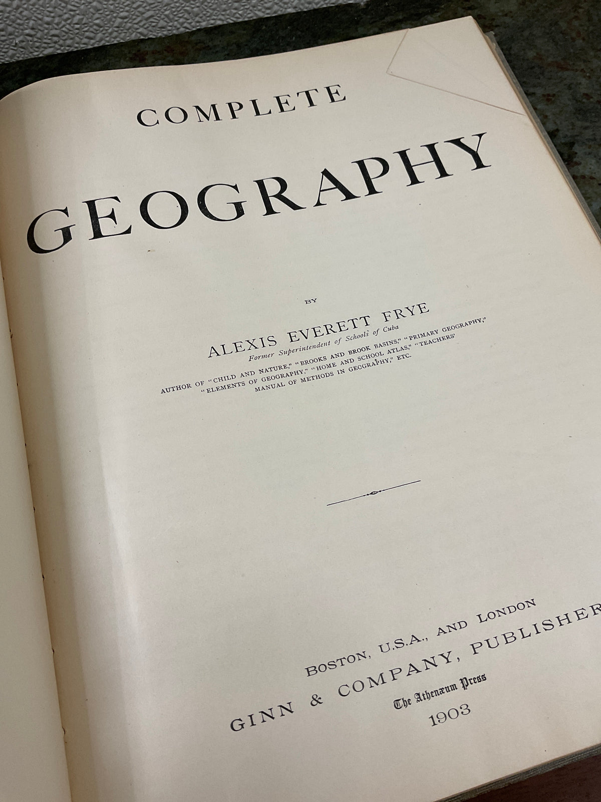 Antique 1903 Frye’s Complete Geography
