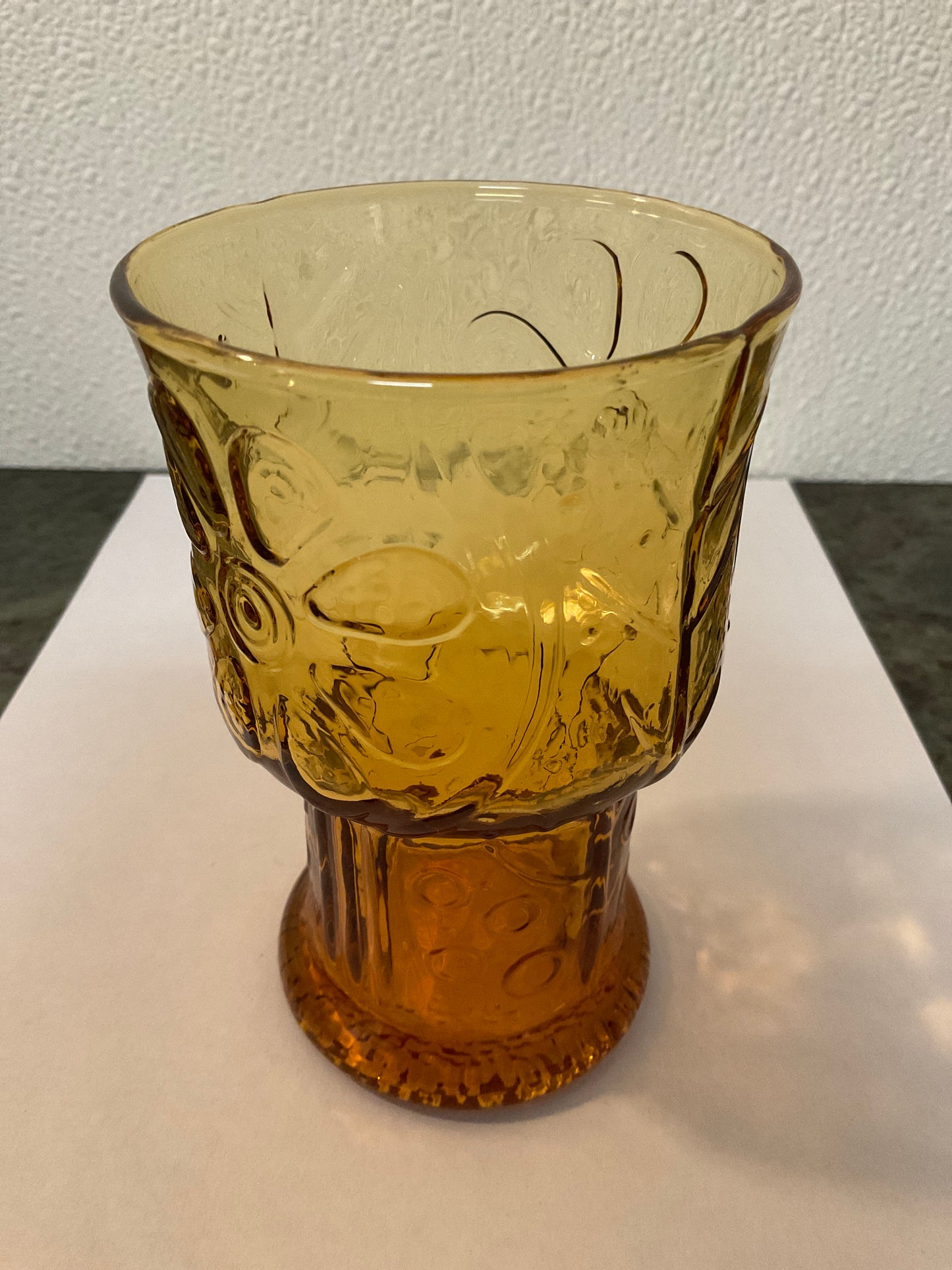 Vintage Libby Flower Power Amber Glass