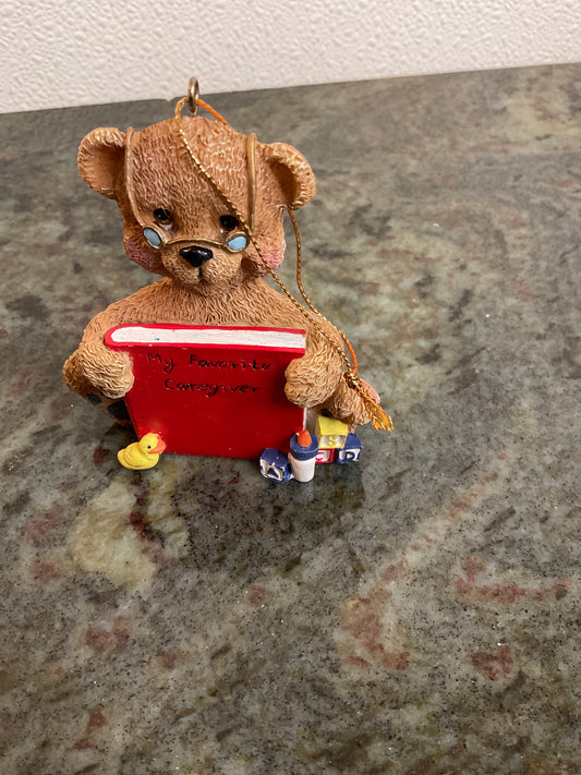 Vintage Teddybear Caretaker Ornament