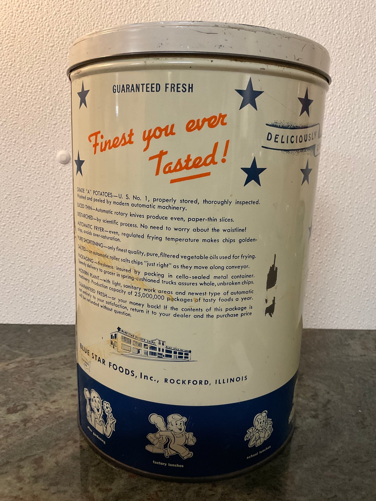 Vintage “Blue Star” Potato Chip Tin