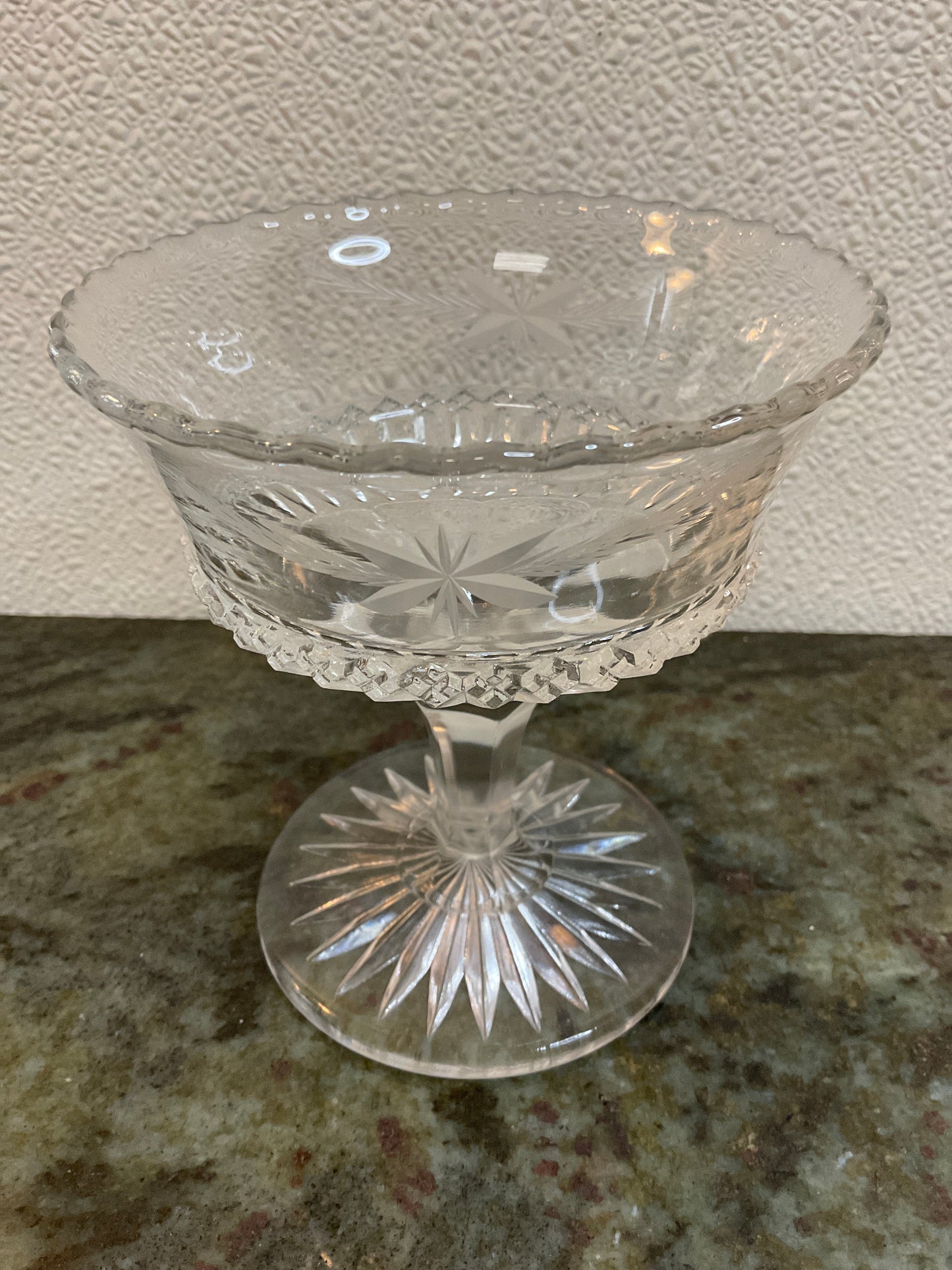 UV Early American Pattern Glass Compote