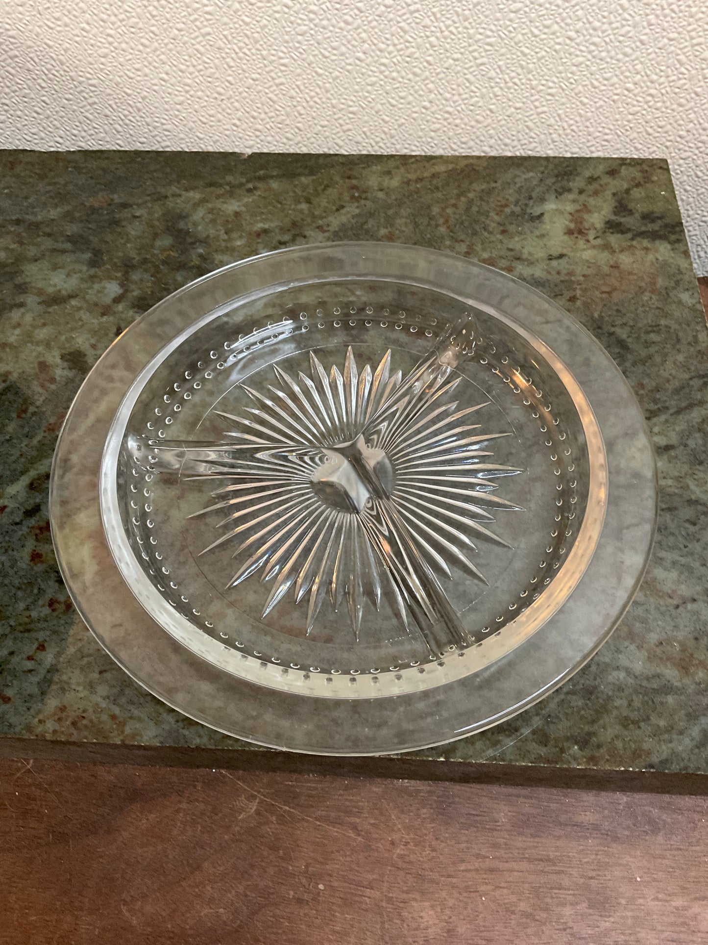 Vintage Aluminum And Glass Lazy Susan
