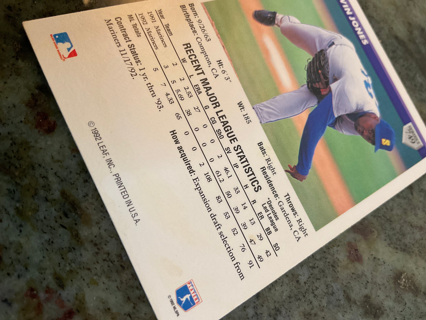 1993 Donruss Calvin Jones Baseball Card