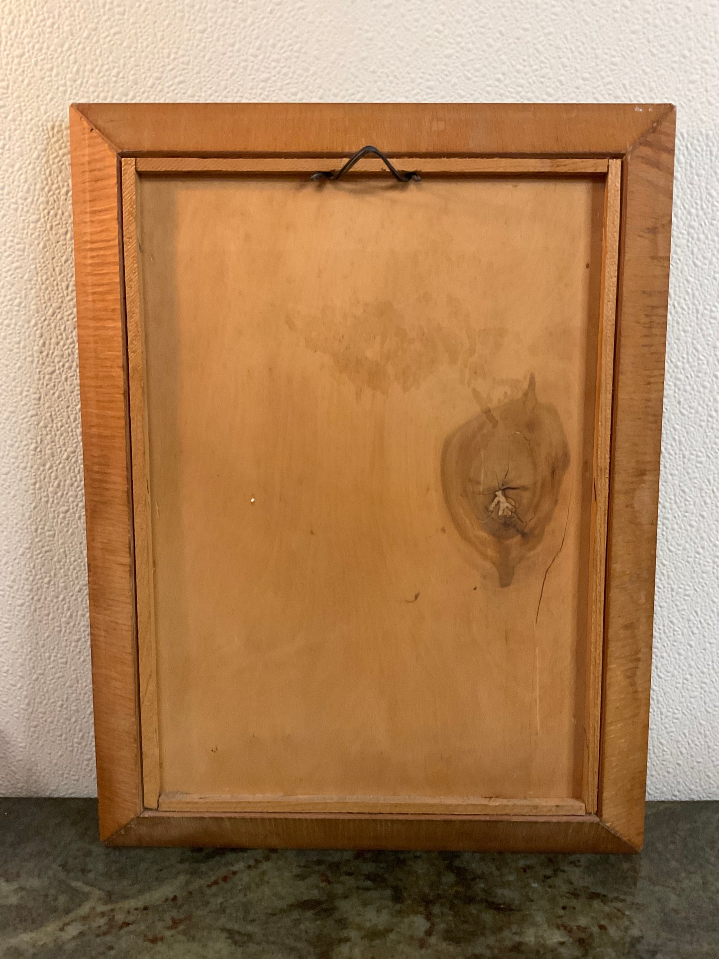 Vintage Jesus Knocking Lithograph Hardboard in Wood Frame