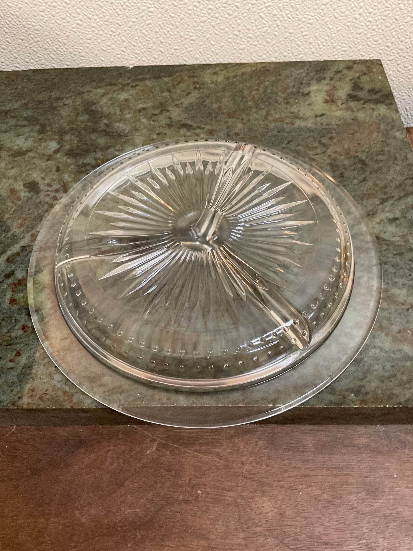 Vintage Aluminum And Glass Lazy Susan