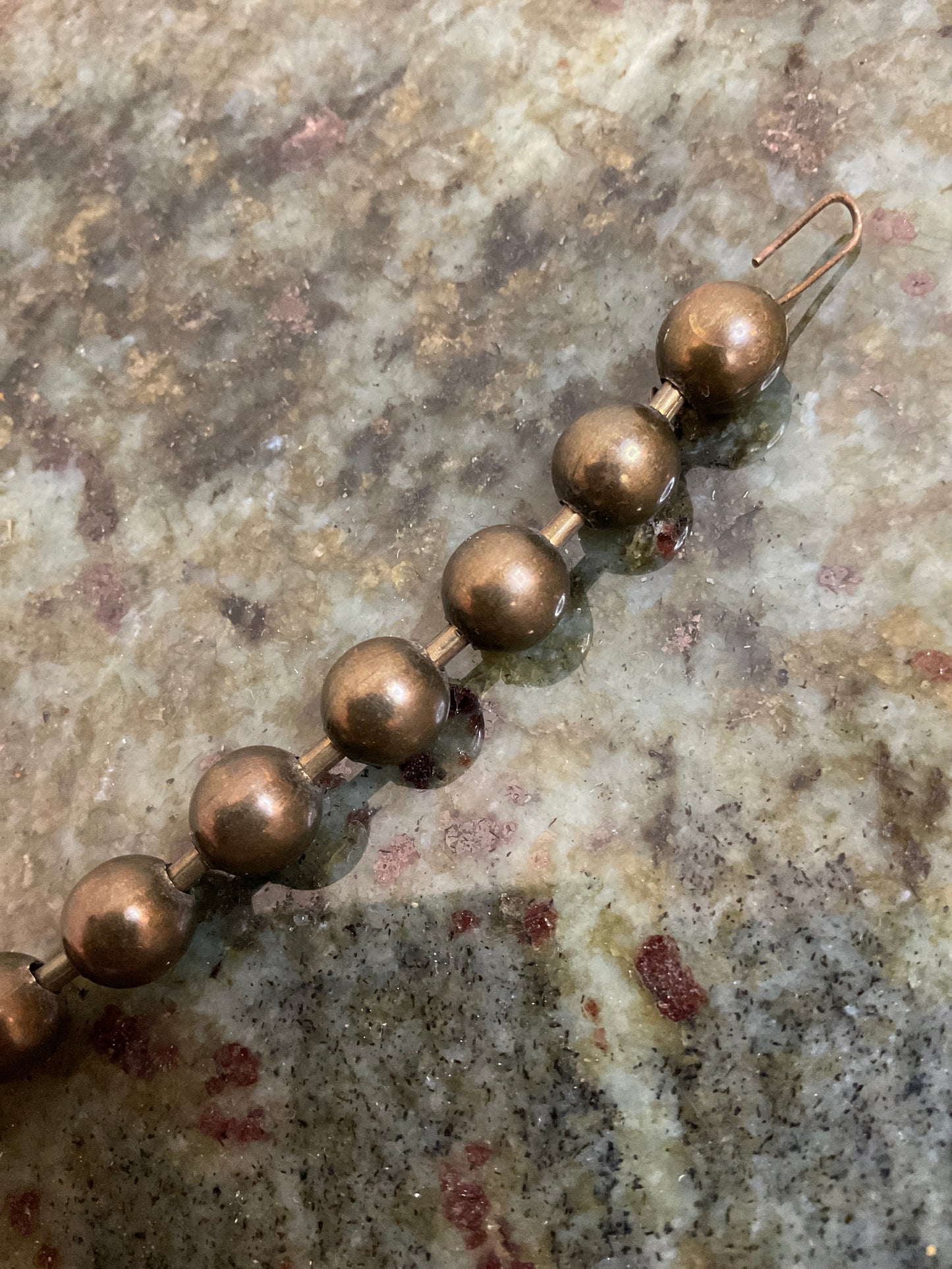 Vintage 7” Brass Bead Bracelet