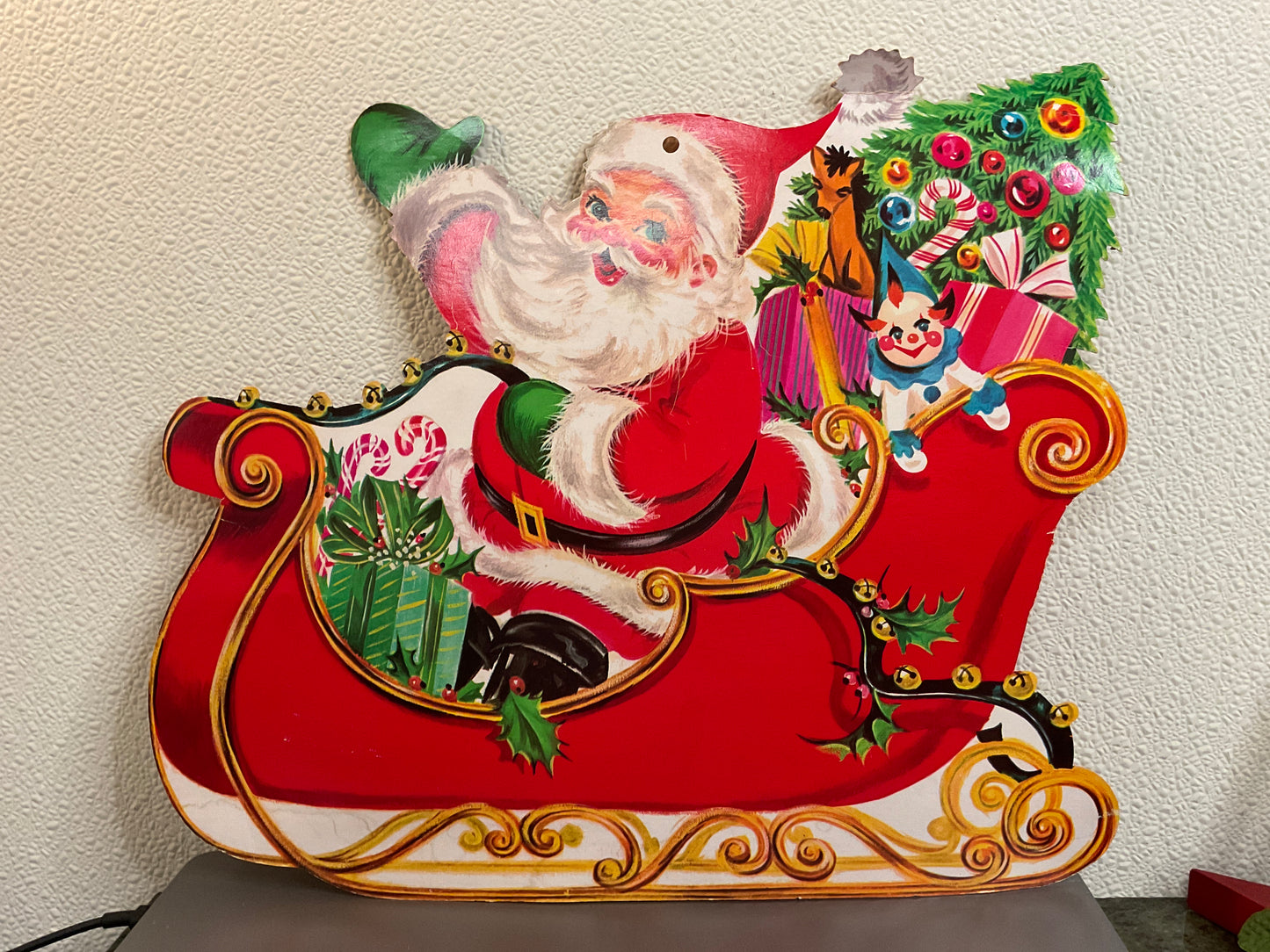 Vintage Santa and Sleigh Poster