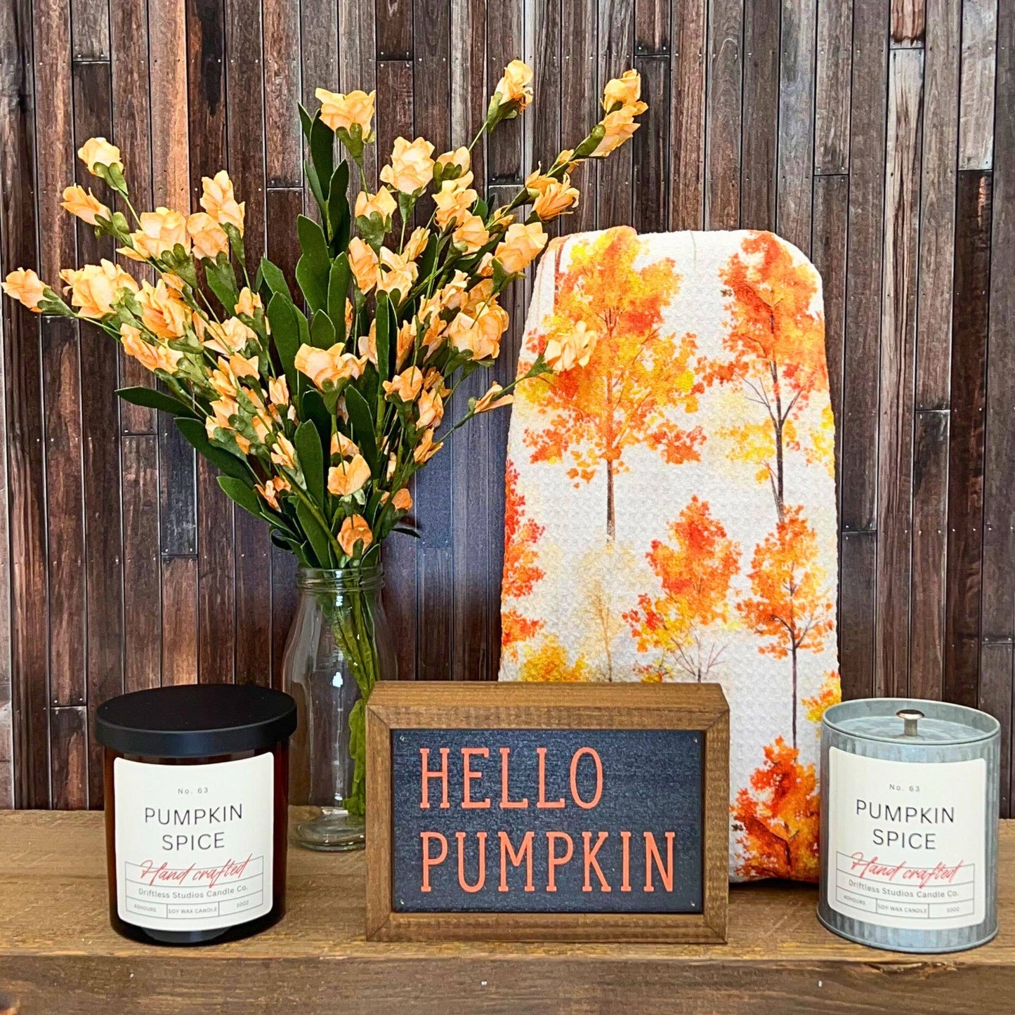 Pumpkin Spice Tin Fall Decor Candle - Farmhouse Candles