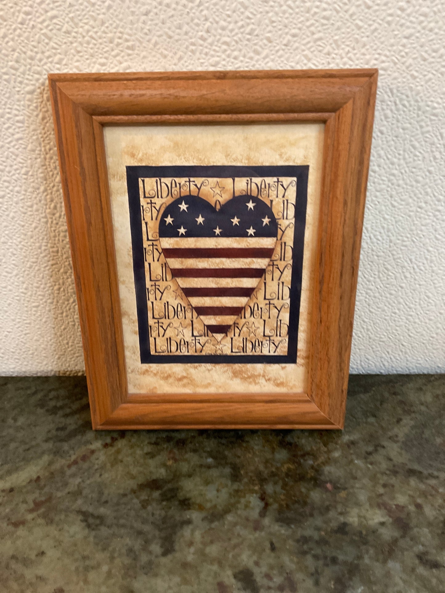 Liberty Heart Flag Picture Framed