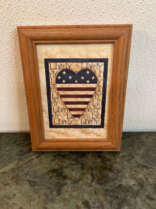 Liberty Heart Flag Picture Framed