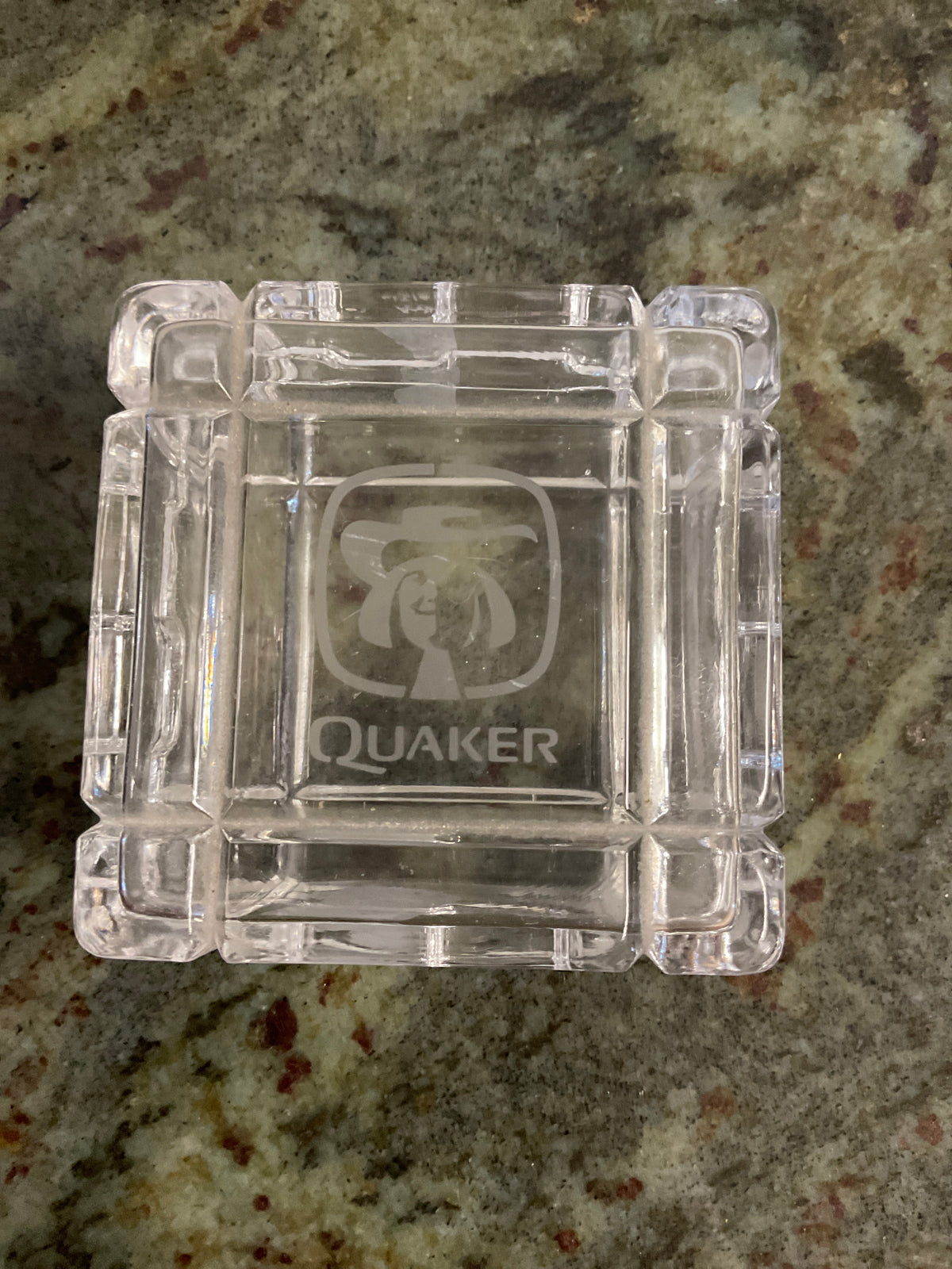 Vintage Clear Quaker Trinket Lidded Box
