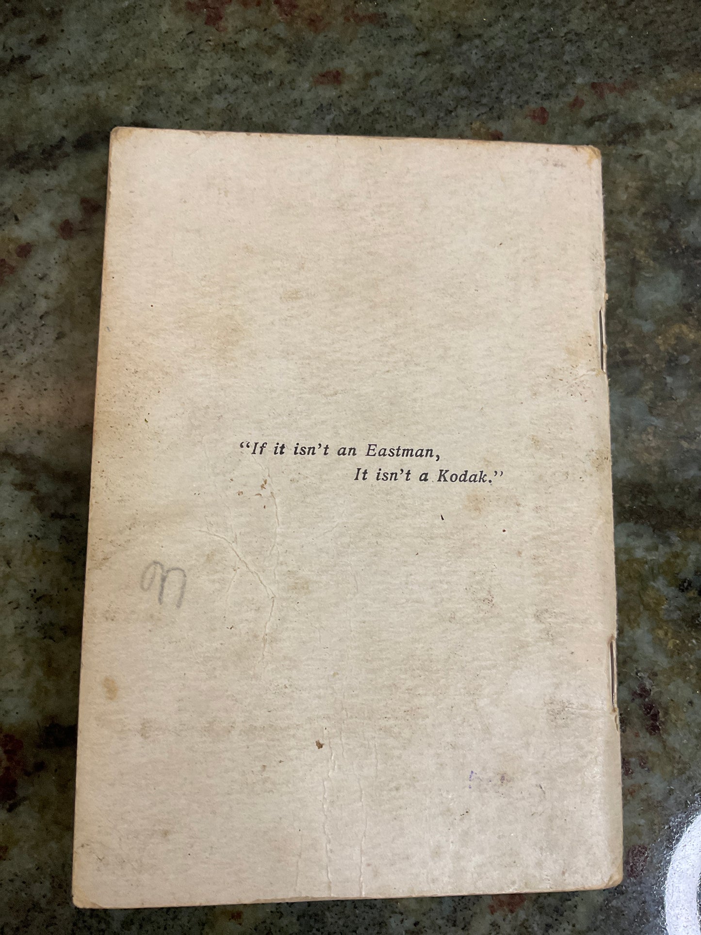 1919 Kodak Junior Camera Instruction Book