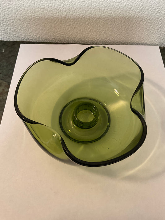 Anchor Hocking Green Candle Holder