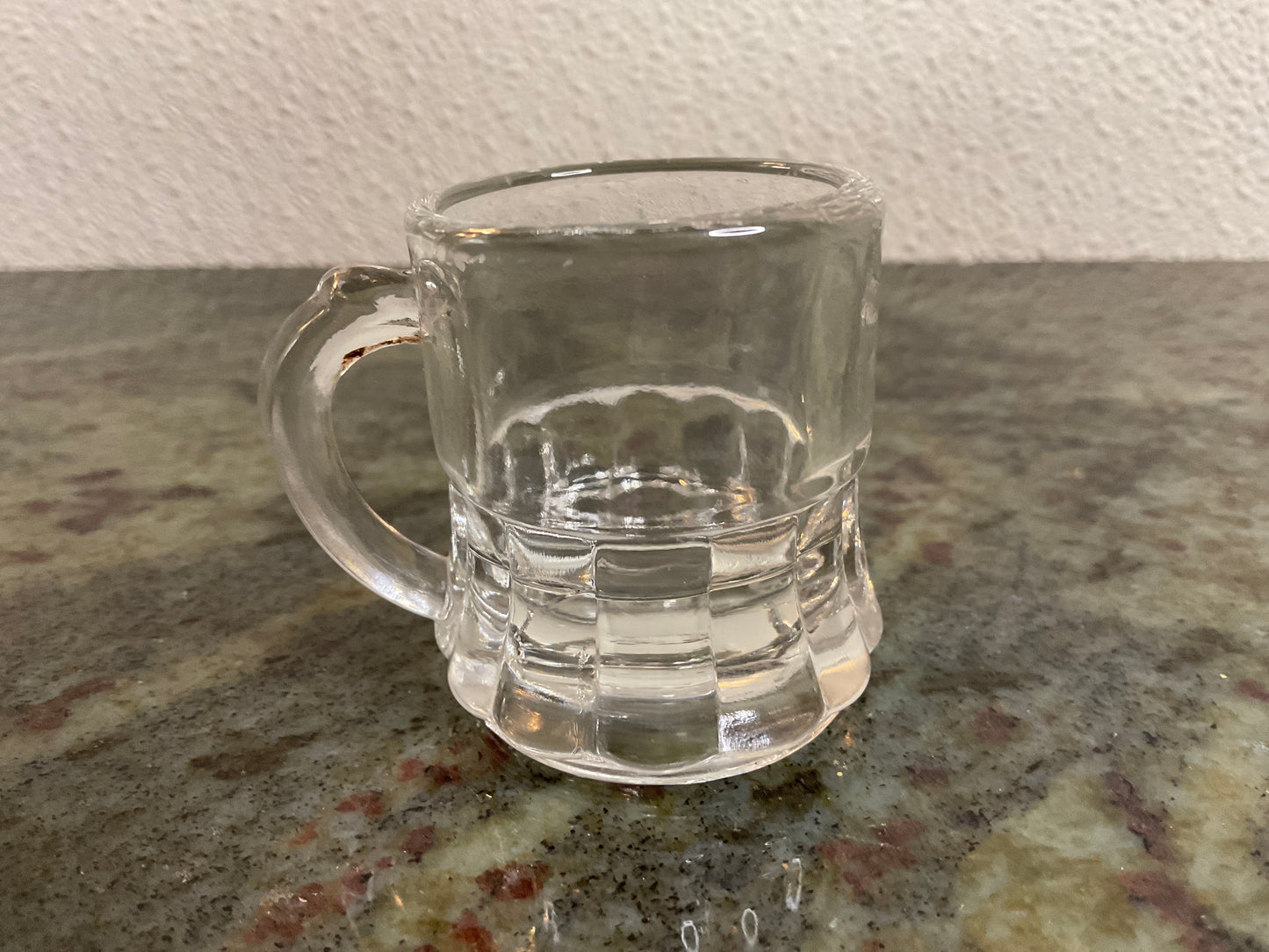 Vtg 1900’s Clear Pressed Mini Glass Mug Shot Glass