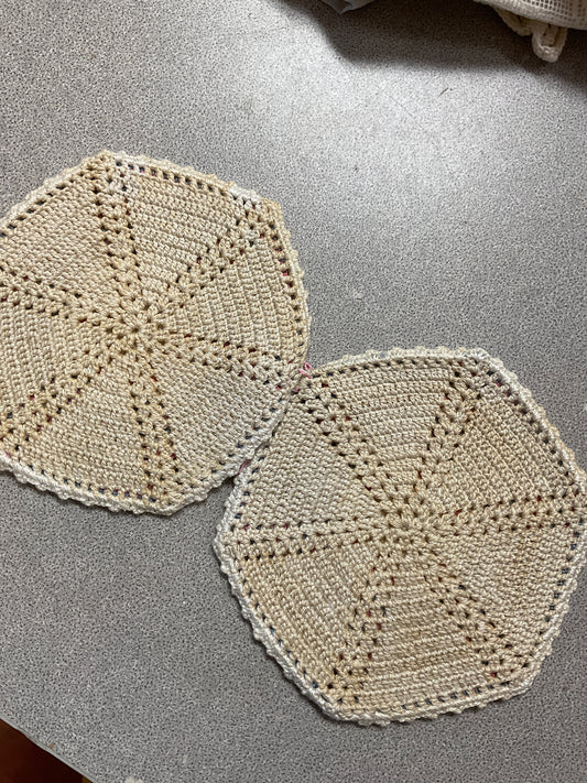 Vintage Crochet Potholder Set of Two
