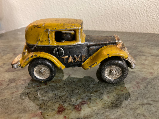 Vintage Cast Iron Toy Taxi Cab