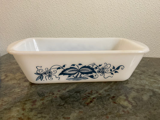 Glasbake Blue Onion Loaf Pan