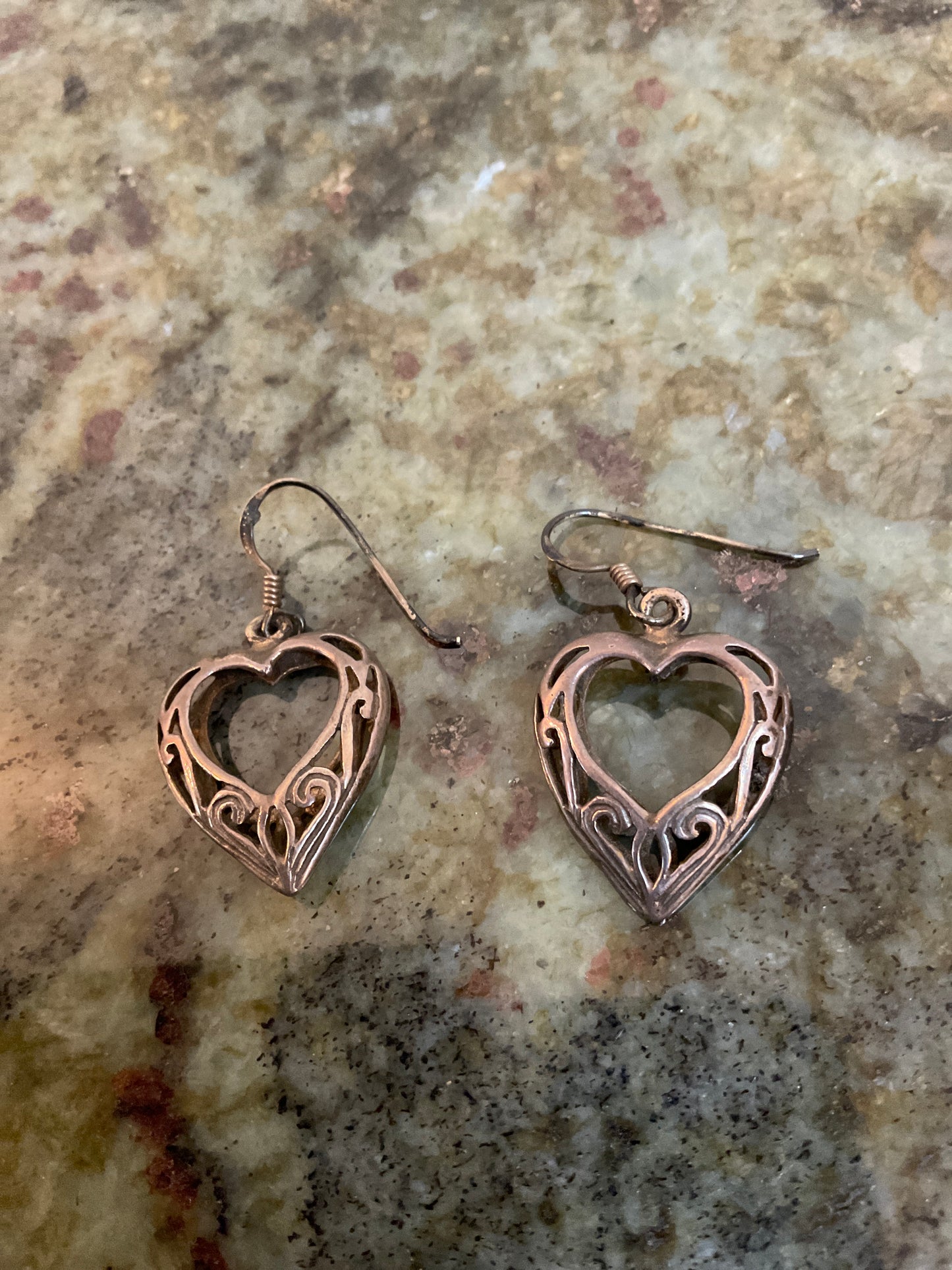 Sterling Silver Open Heart Drop Earrings