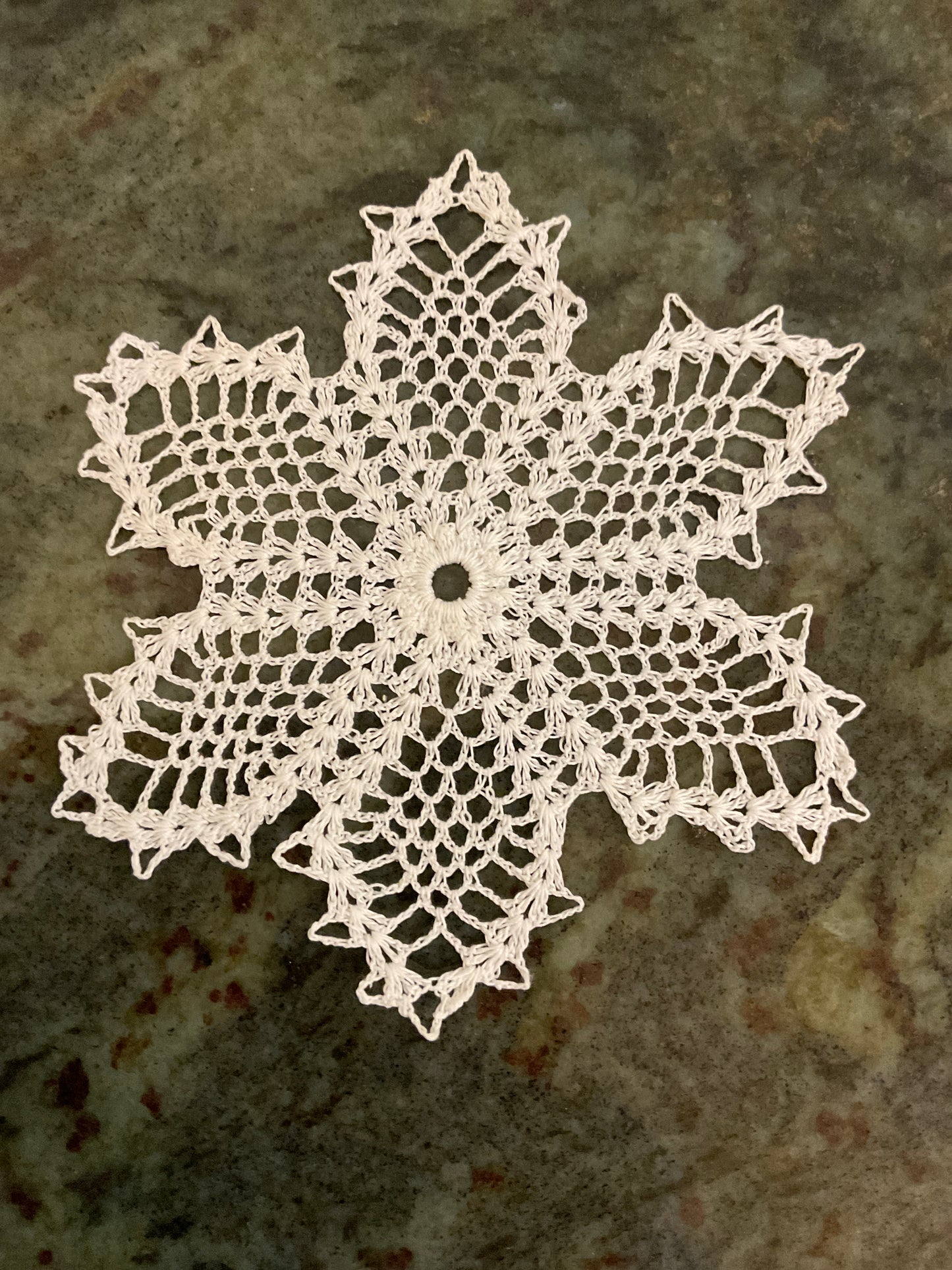 Hand-Crocheted Snowflake Doily