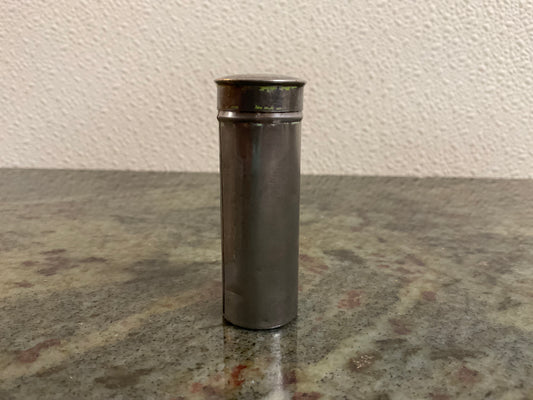 Vintage Cylinder Metal Container with Lid
