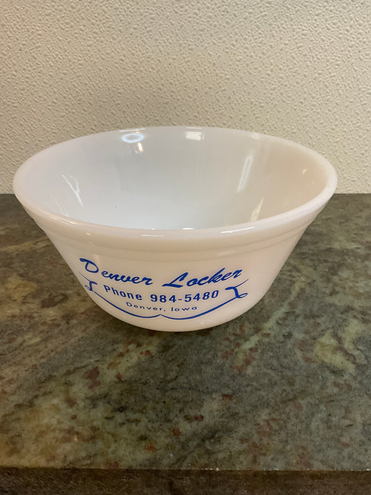 Federal Glass Milk Glass.  Denver, Iowa Locker