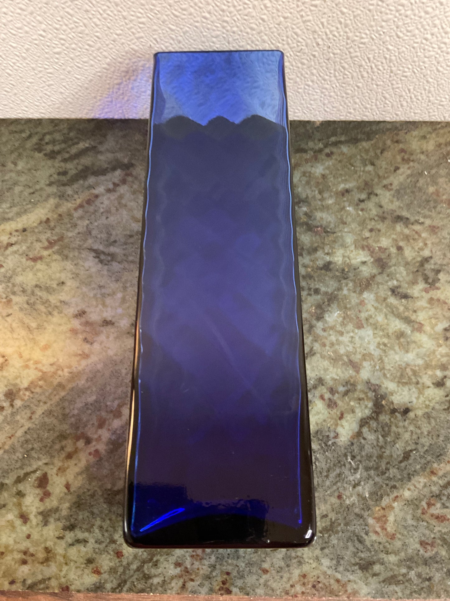 Cobalt Blue Square Glass Vase