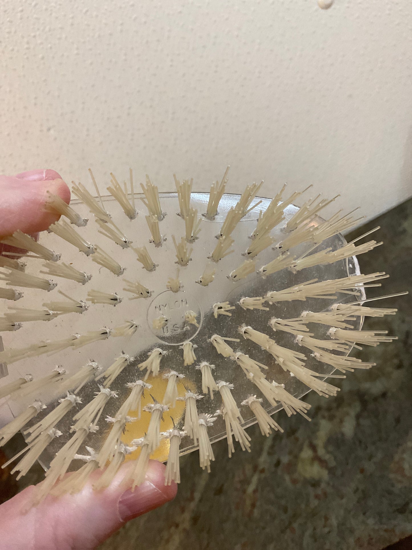 Vintage Gold Tone Floral Hairbrush
