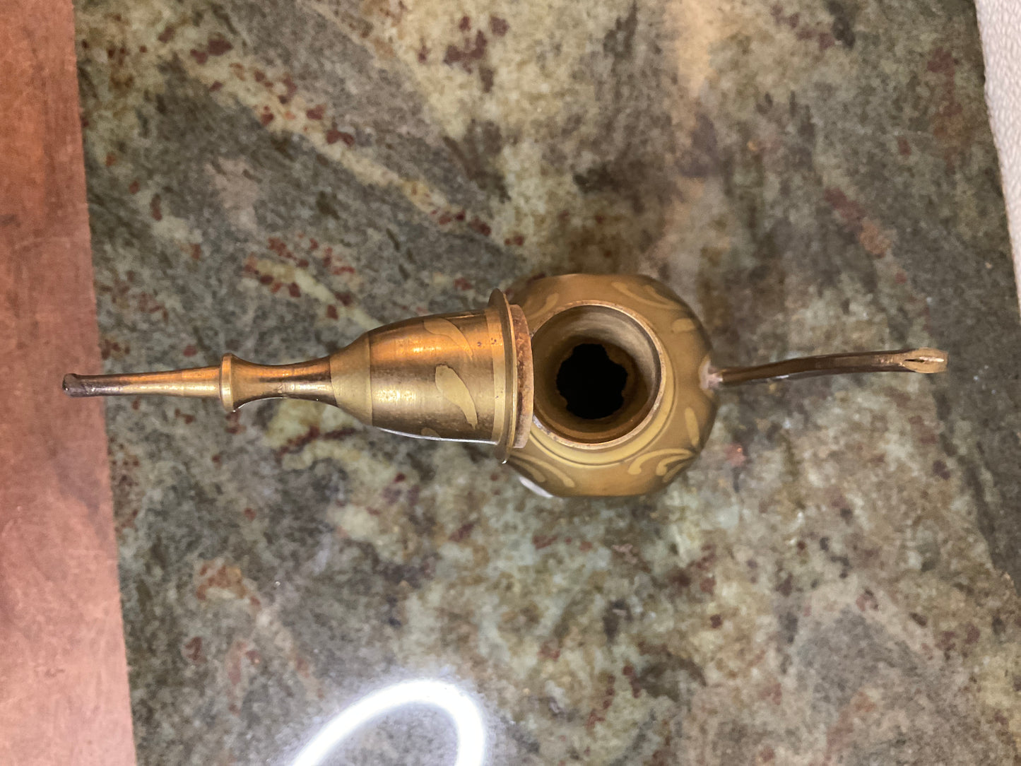 Vtg Mini Turkish Brass Teapot & 6 Cups/Goblets