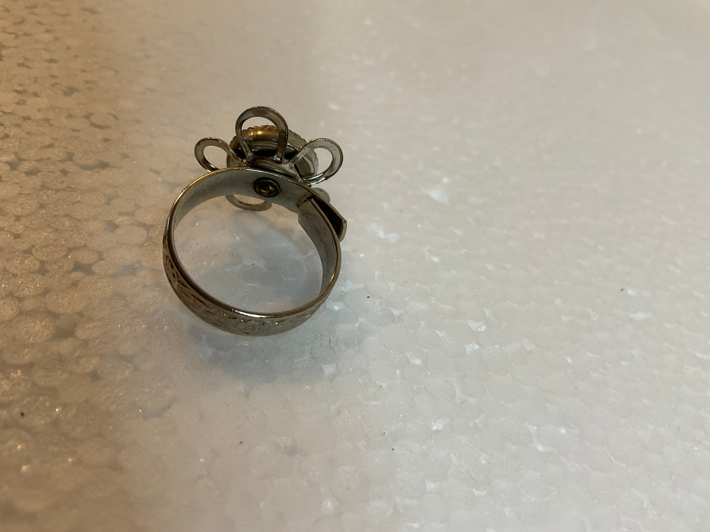 Vintage Painted Gemstone Ring
