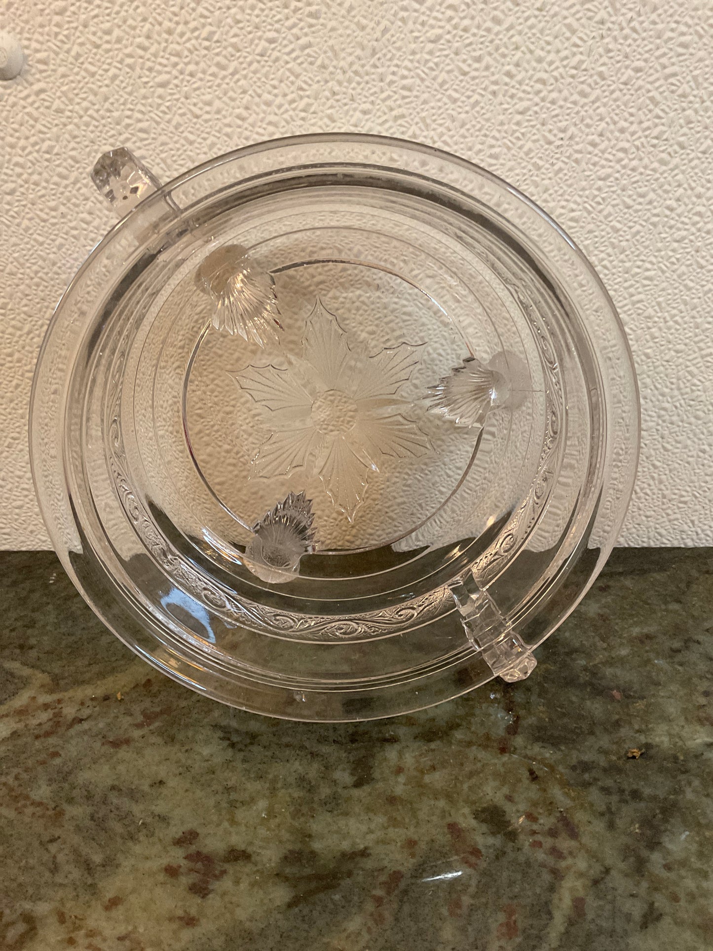 Vintage Pressed Glass Footed Bowl