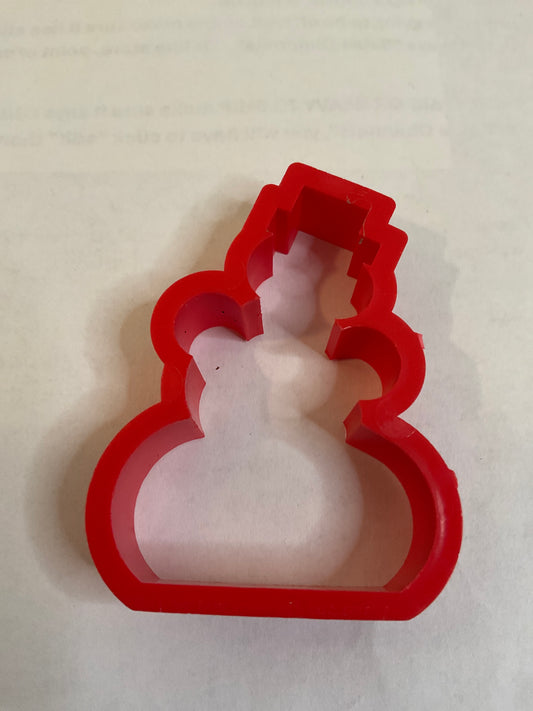 Red Plastic Small Snowman Cookie Cutter
