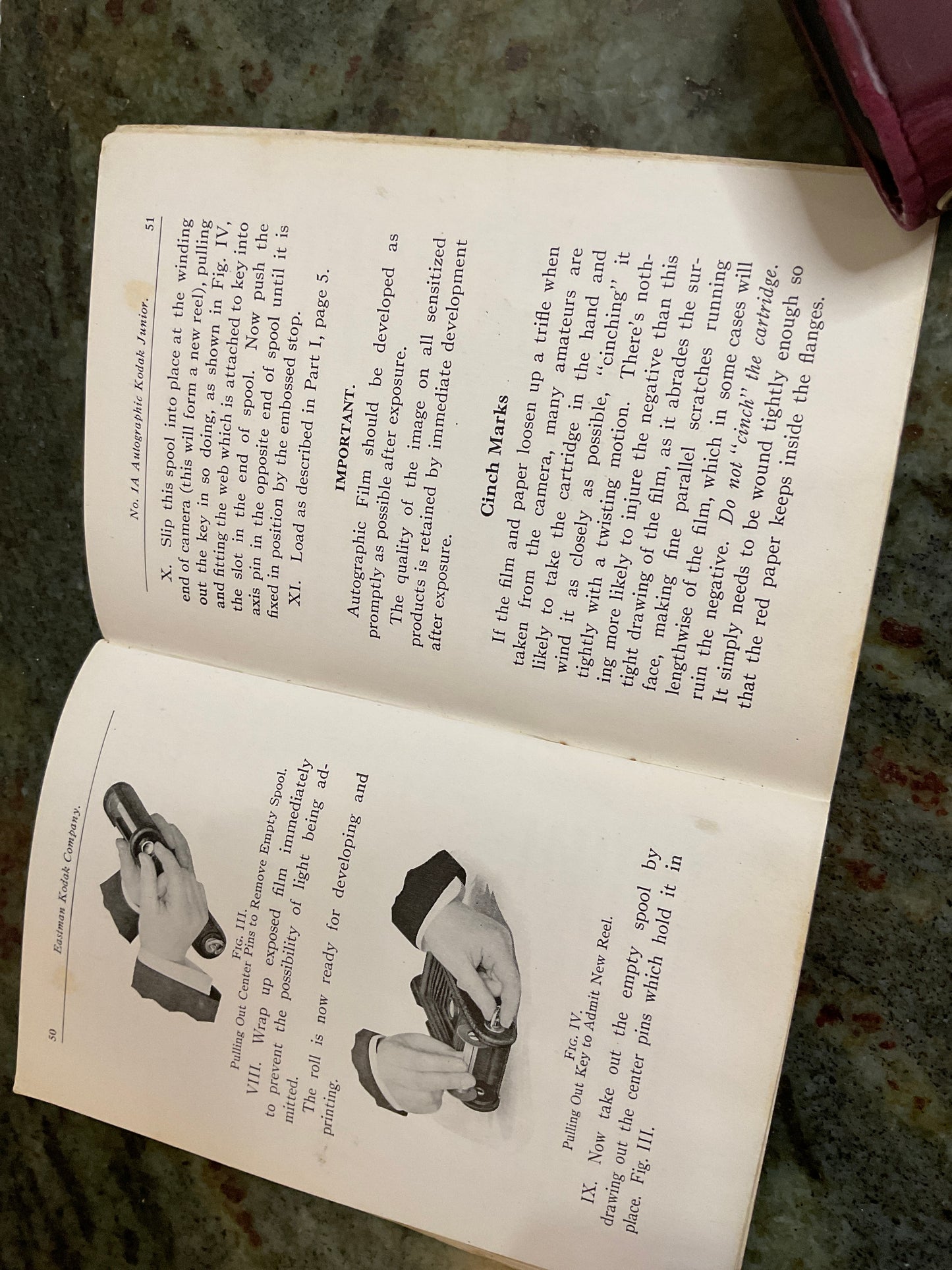 1919 Kodak Junior Camera Instruction Book