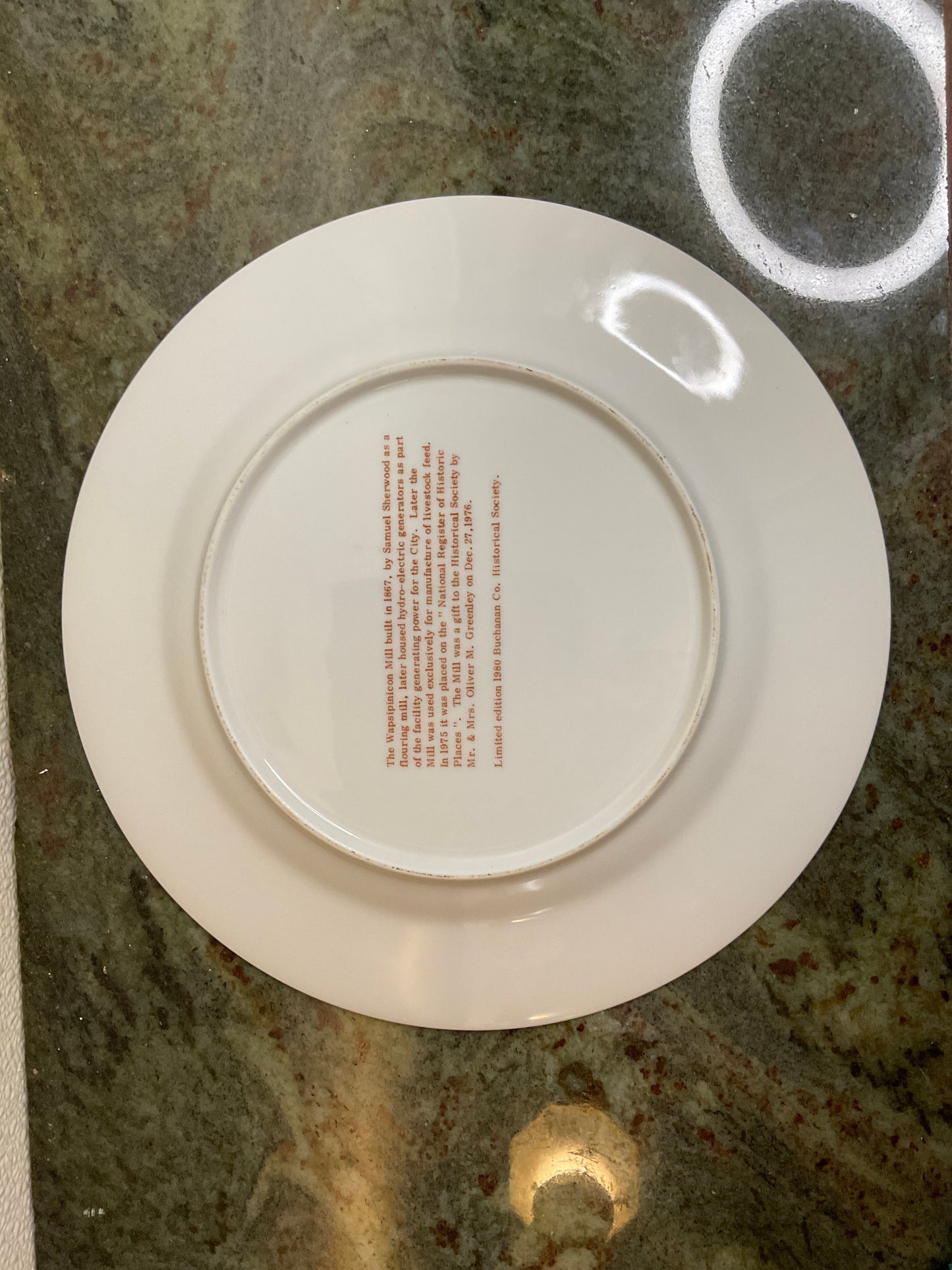 Wapsipinicon Mill Independence IA Plate
