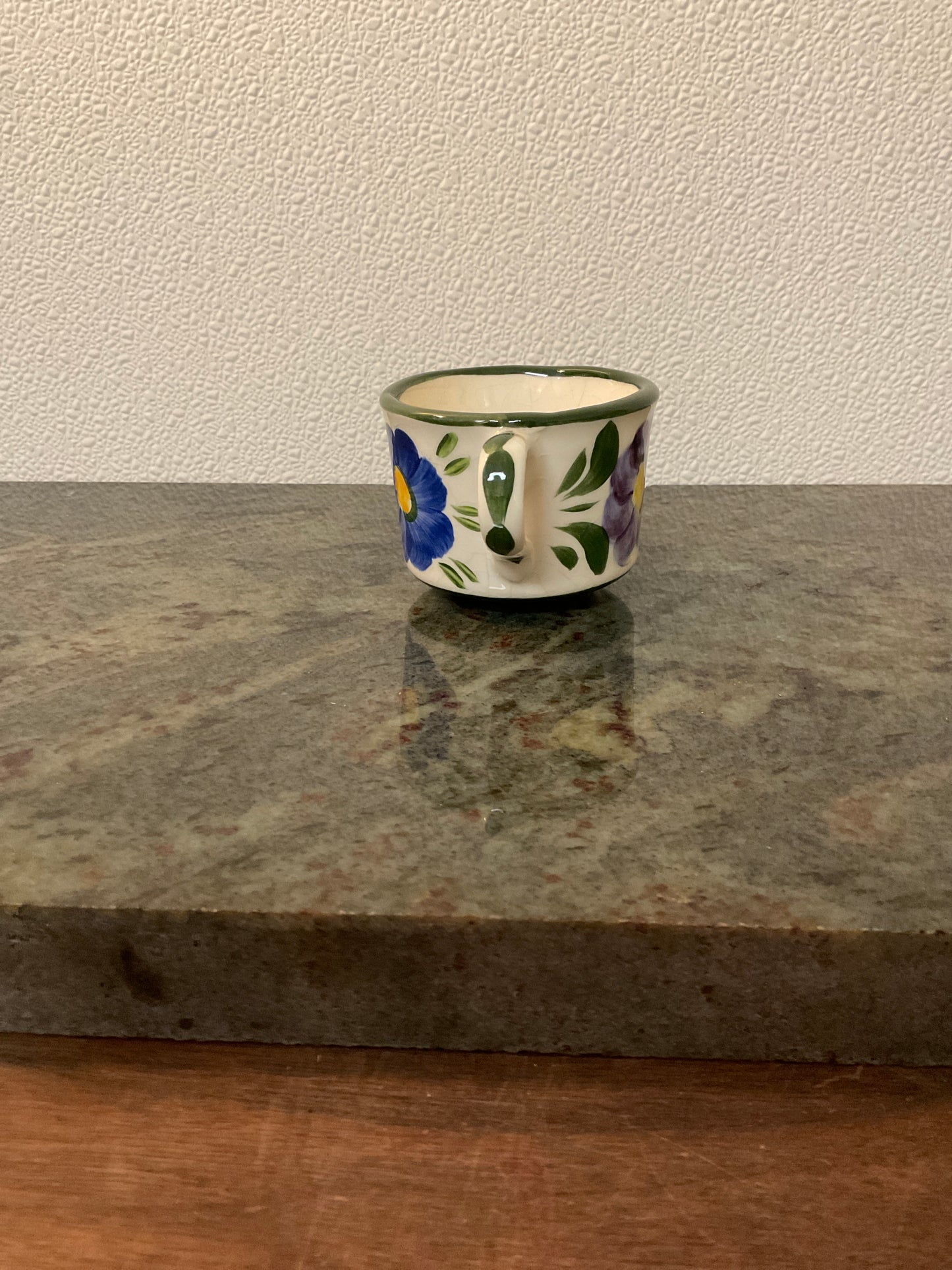 Vintage German Art Pottery Floral Coffee/Tea Cup “Handgemalt” signed by Widerstrom